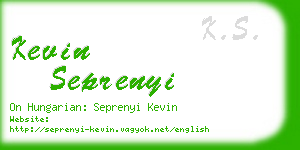 kevin seprenyi business card
